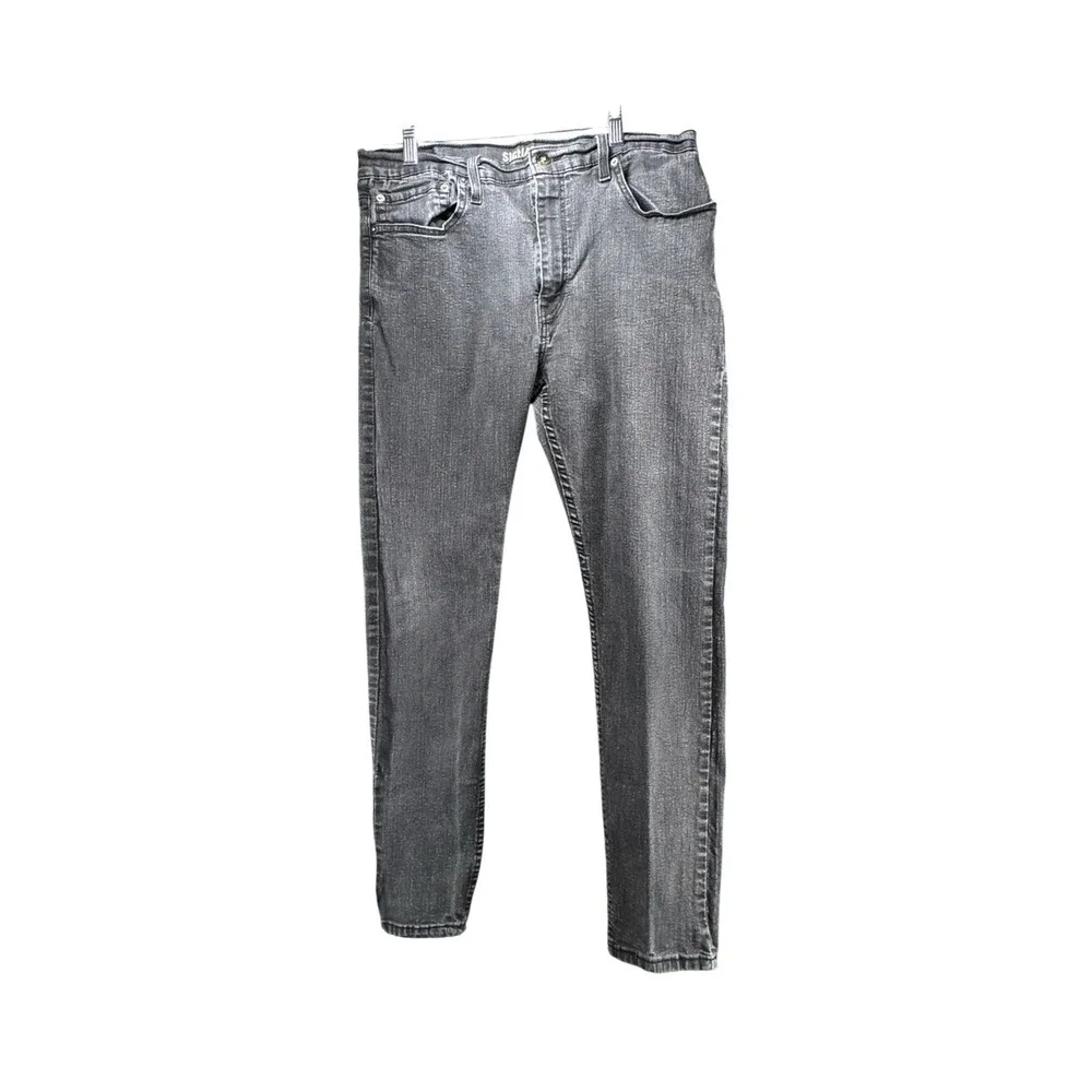 Levi's Signature S37 Slim Jeans Mens 36x32 Black Gray Stretch Denim